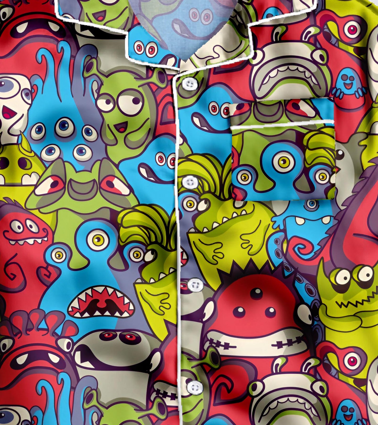Cute Monster Pure Cotton Printed Nightsuit Set
