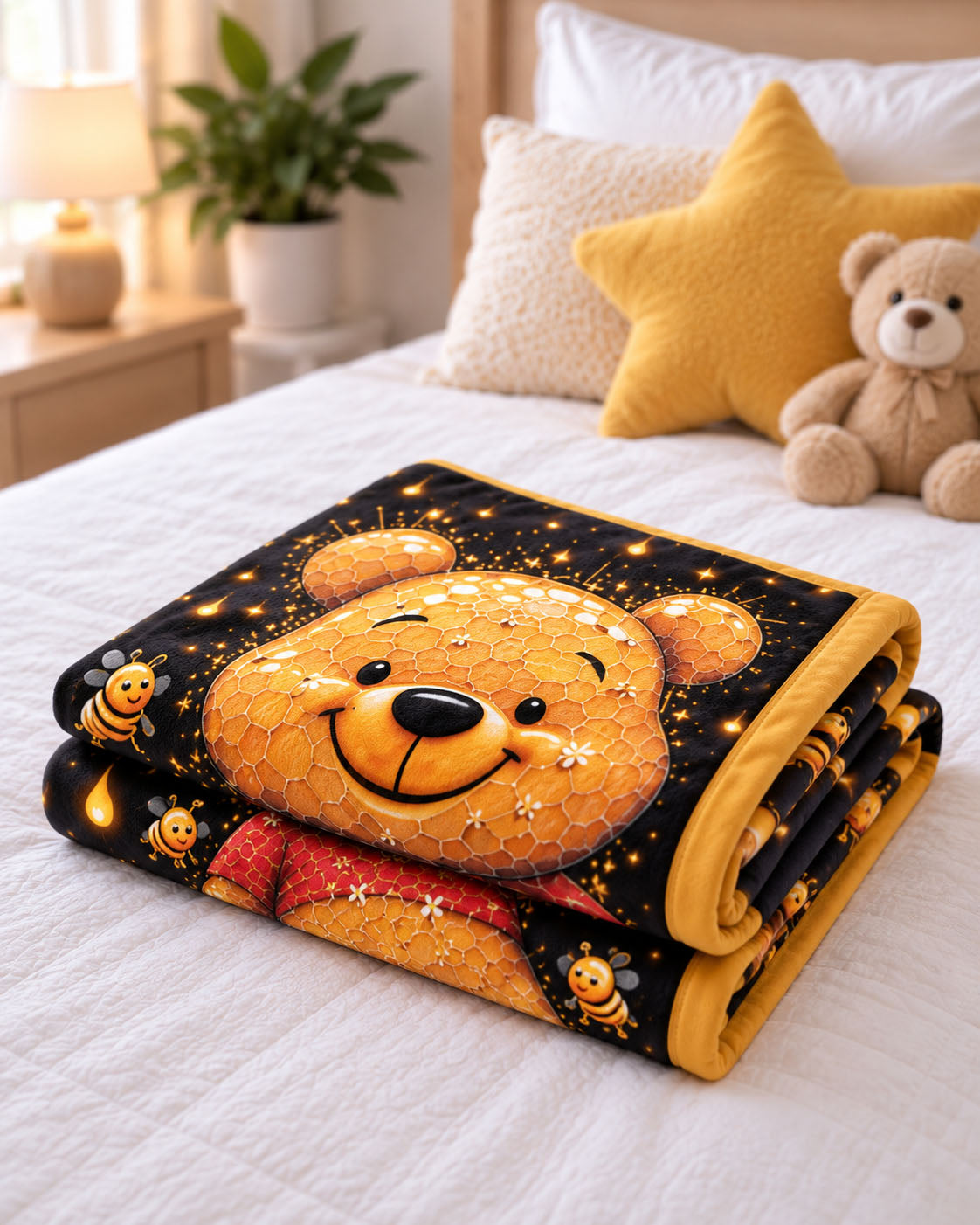 Honey Bear Dreams Pure Cotton Blanket
