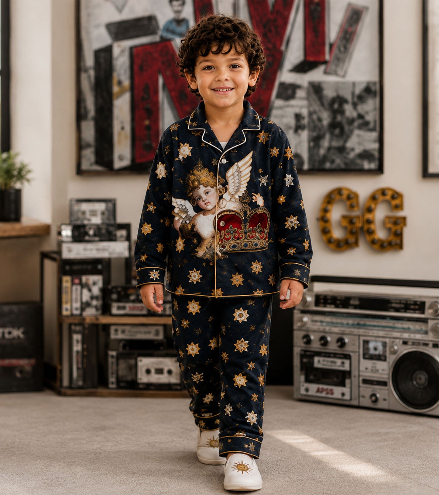 Celestial Crown Luxe Pure Cotton Printed Nightsuit Set