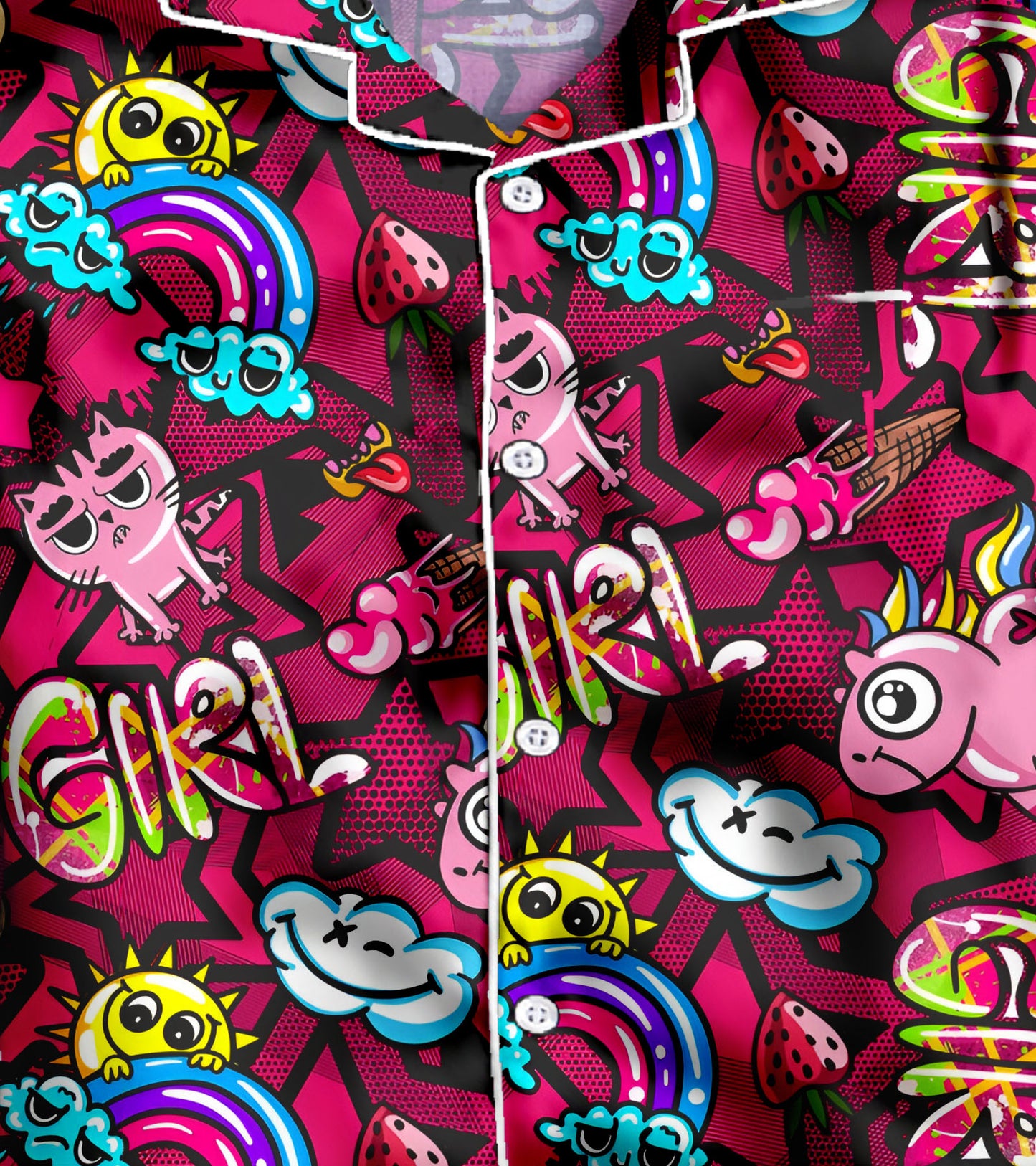Girl Rainbow Printed Girls Pure Cotton Nightsuit Set