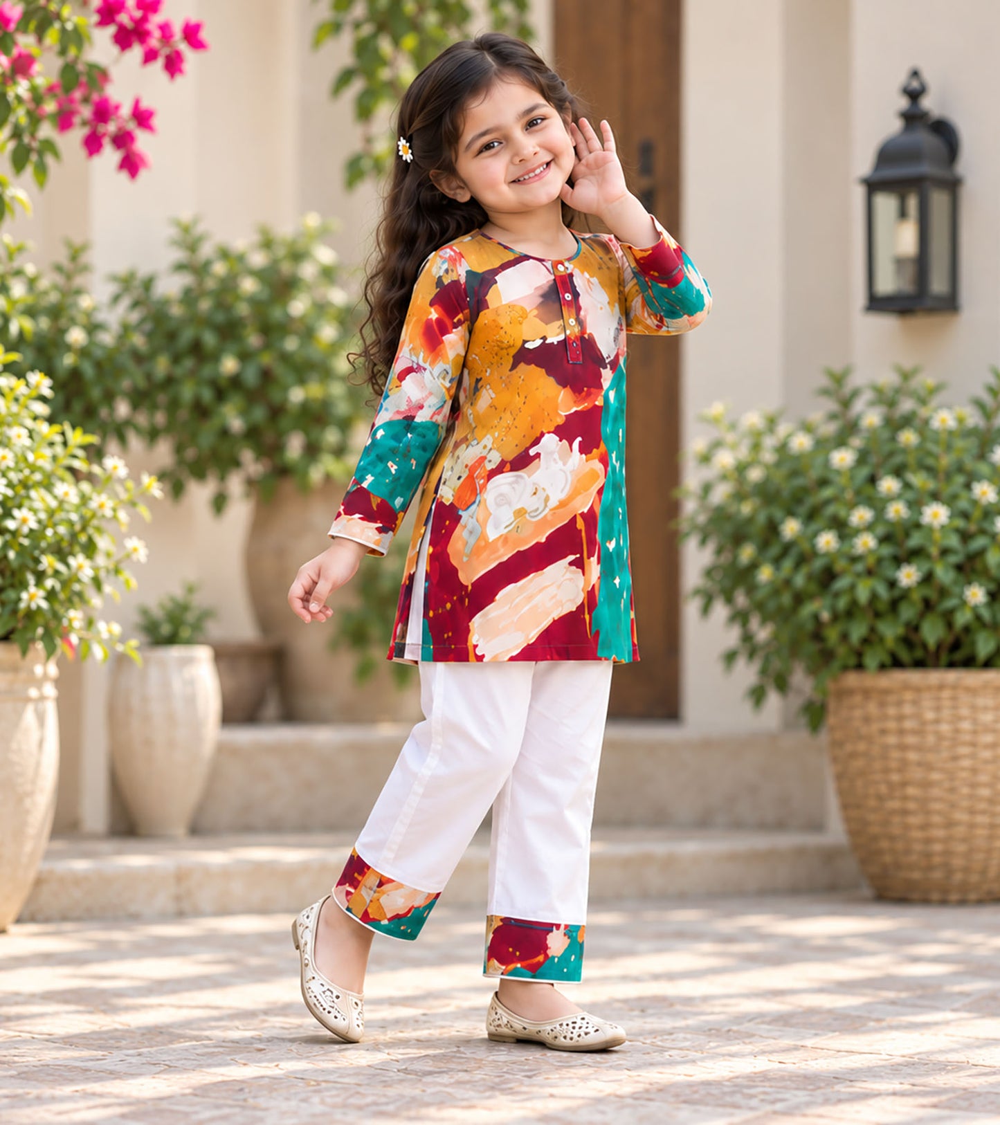 Palette Pop Girls Pyjama Kurta Set