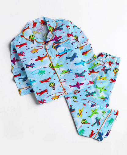Aeroplane Printed Nightsuit Set