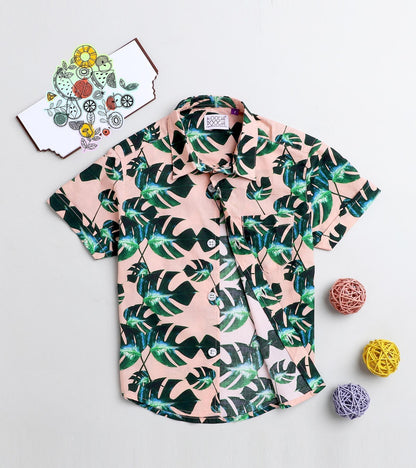 Big Leaf Printed Half Sleeve Shirt
