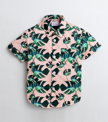 Big Leaf Printed Half Sleeve Shirt
