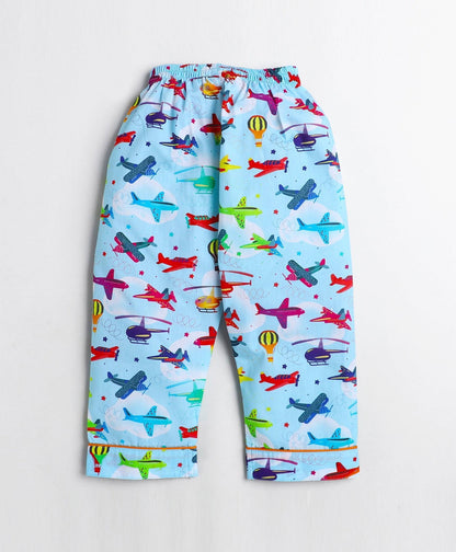 Aeroplane Printed Nightsuit Set