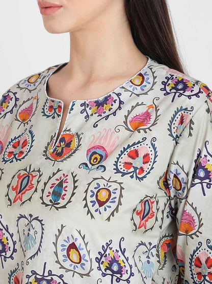 Batik Printed Nightsuit Set for Women