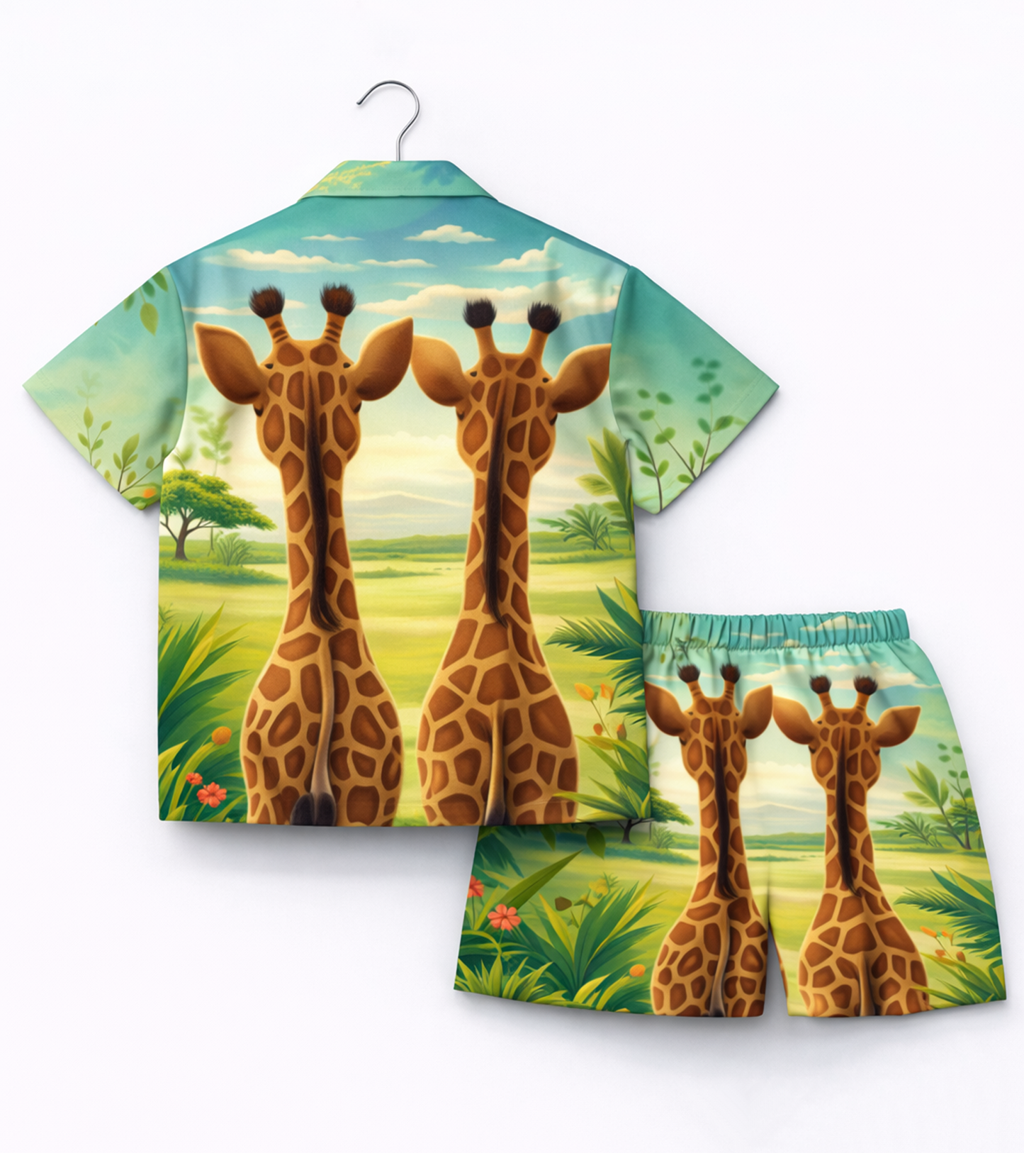 African Safari Giraffe Printed kids Co ord Set