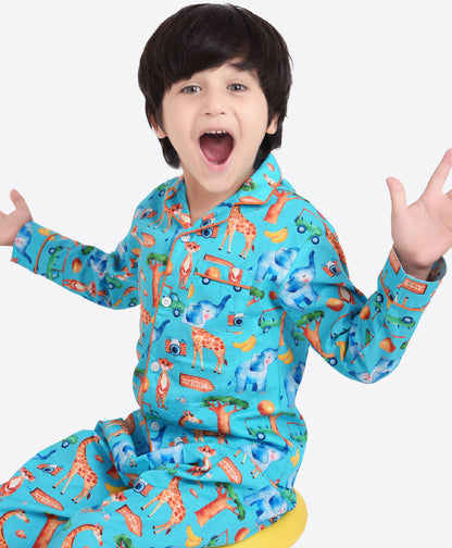 Animal Safari Printed Night Suit Set