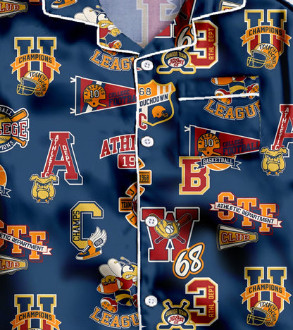 Athletic Pure Cotton Printed Nightsuit Set