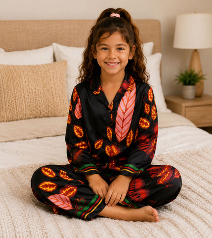 Autumn Belle Printed Girls Pure Cotton Nightsuit Set