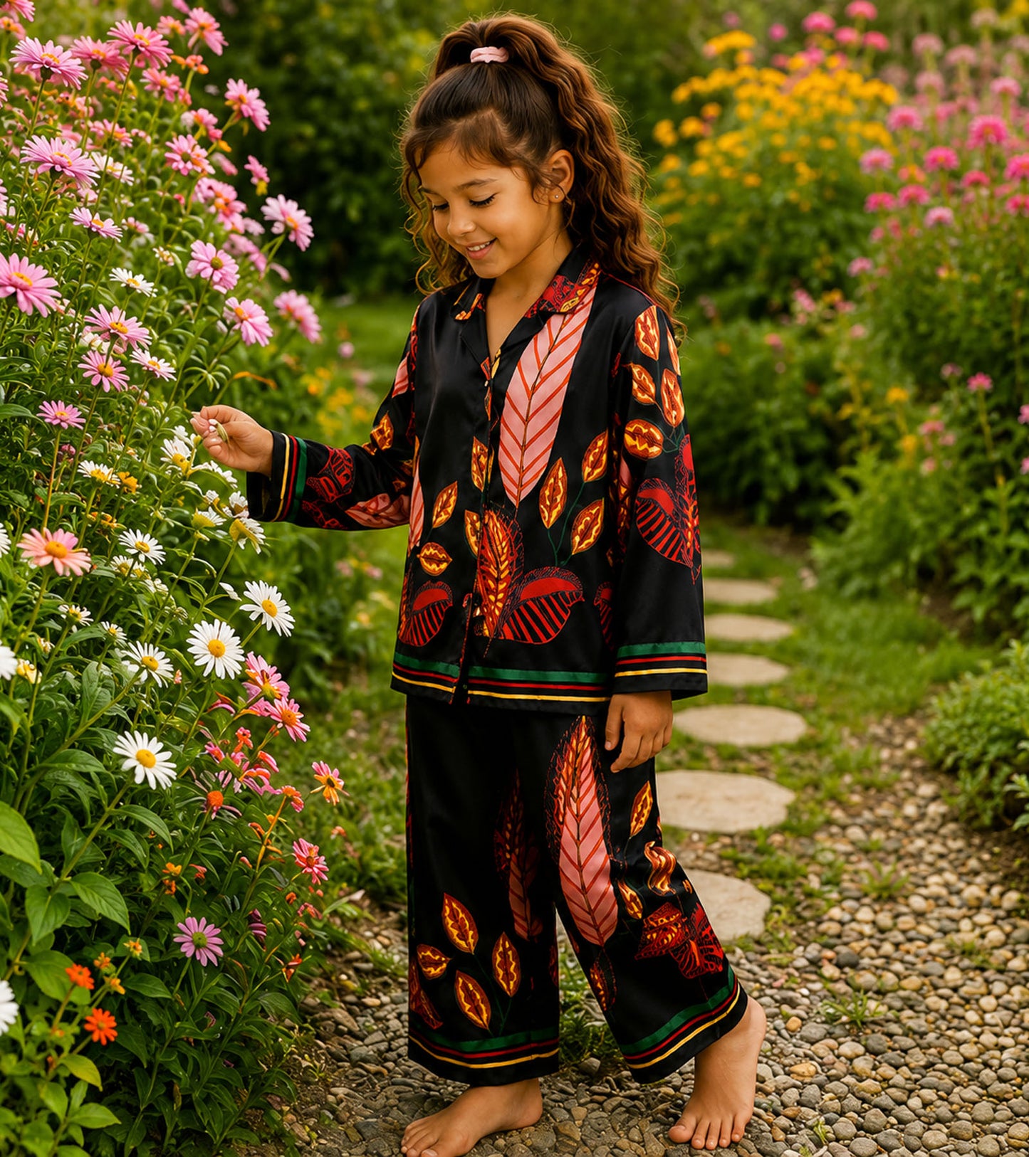 Autumn Belle Printed Girls Pure Cotton Nightsuit Set