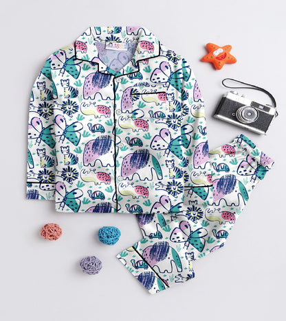 Baby Drawing Printed Nightsuit Set