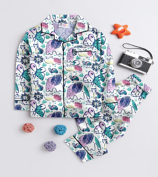 Baby Drawing Printed Nightsuit Set