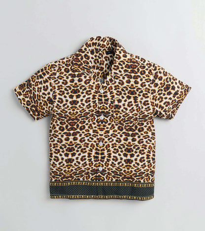 Back Motif Leopard Printed Boys Co ord Set