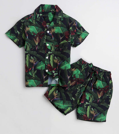 Banana Leaf Printed Boys Co ord Set