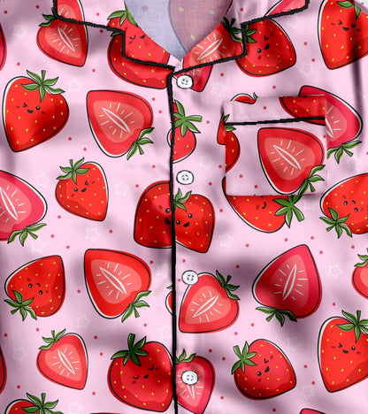 Berry Bloom Pure Cotton Printed Nightsuit Set