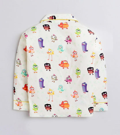 Birdie Bird Printed Nightsuit Set for Girls