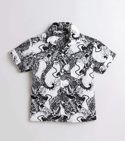 Black and White Tiger Printed Boys Co ord Set