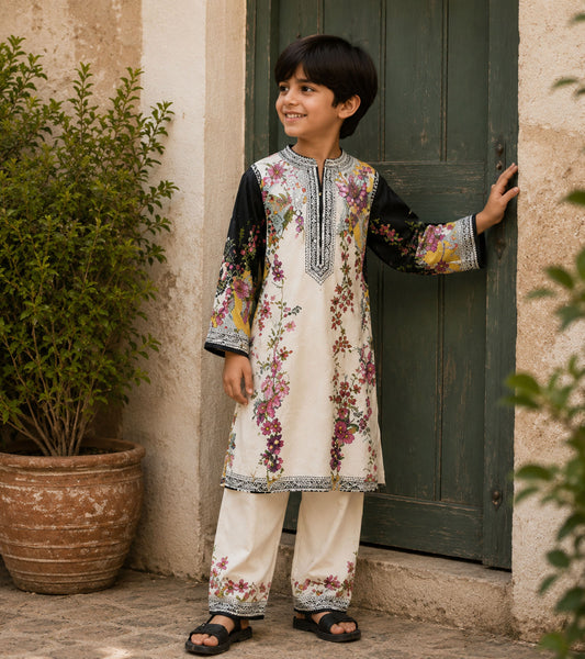 Blooming Vines Festive Pure Cotton Kurta Set