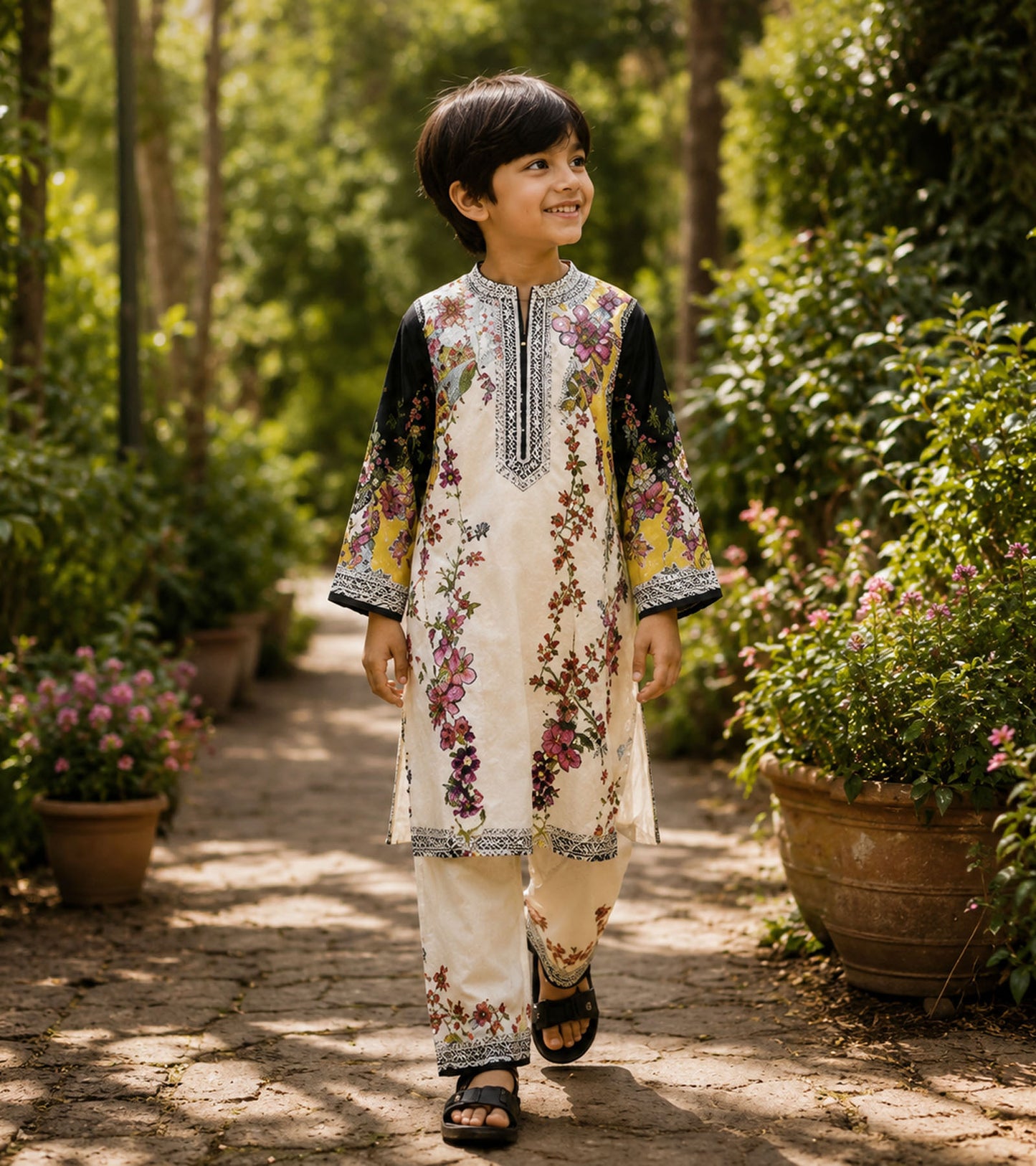 Blooming Vines Festive Pure Cotton Kurta Set