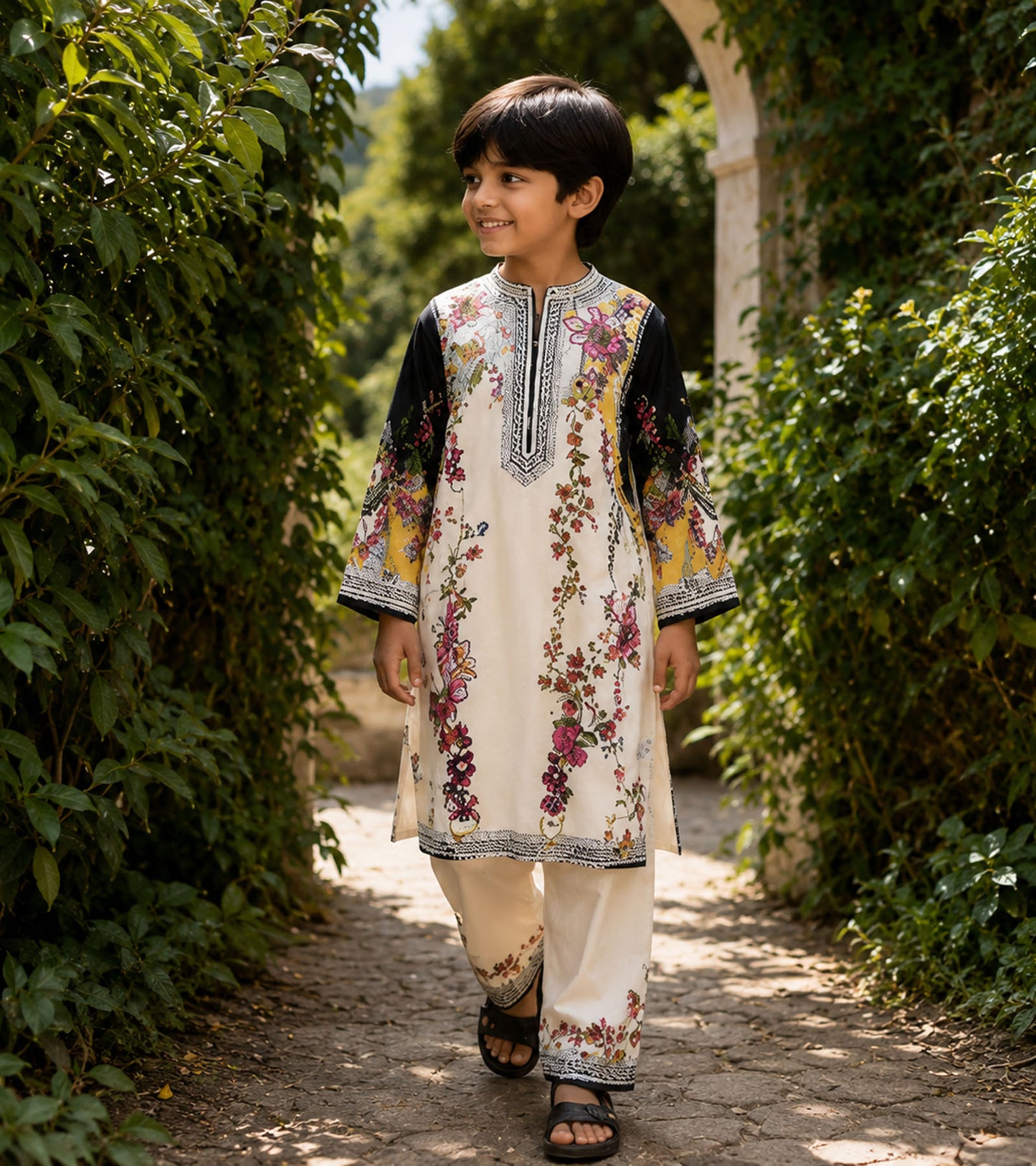 Blooming Vines Festive Pure Cotton Kurta Set