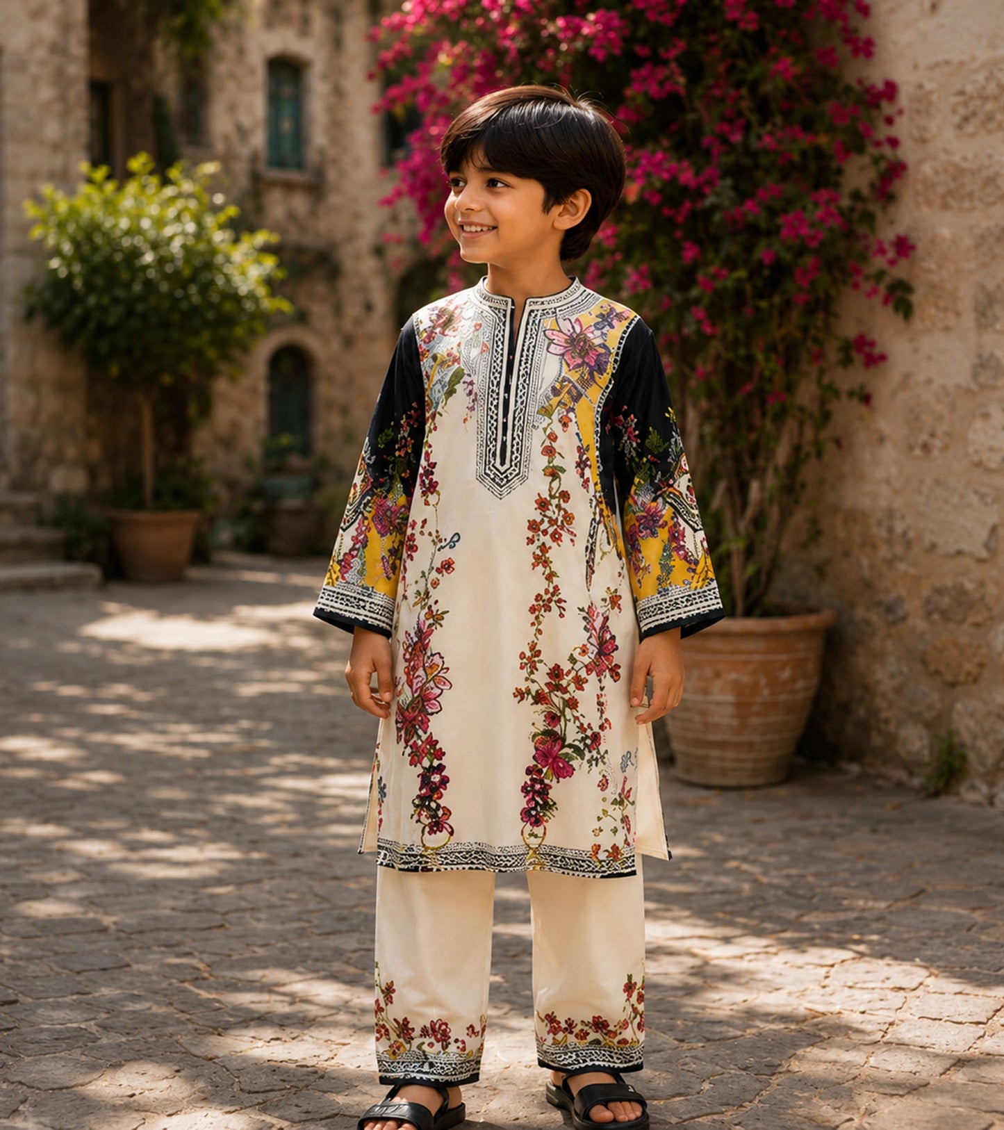 Blooming Vines Festive Pure Cotton Kurta Set