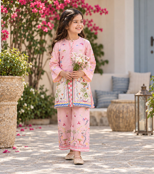 Blush Garden Girls Pyjama Kurta Set
