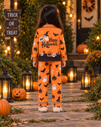 Boo Happy Halloween Pure Cotton Printed Pajama Set