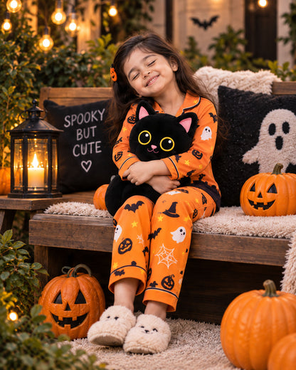 Boo Happy Halloween Pure Cotton Printed Pajama Set