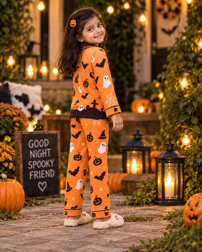 Boo Happy Halloween Pure Cotton Printed Pajama Set
