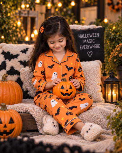 Boo Happy Halloween Pure Cotton Printed Pajama Set