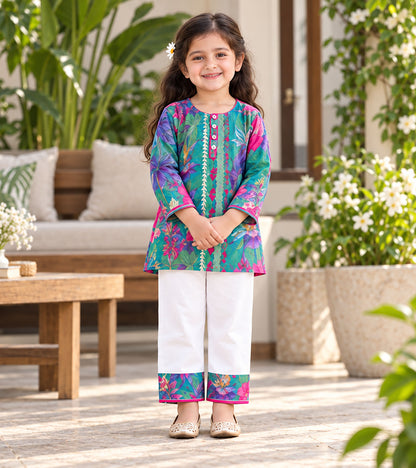 Botanical Jewel Girls Pyjama Kurta Set