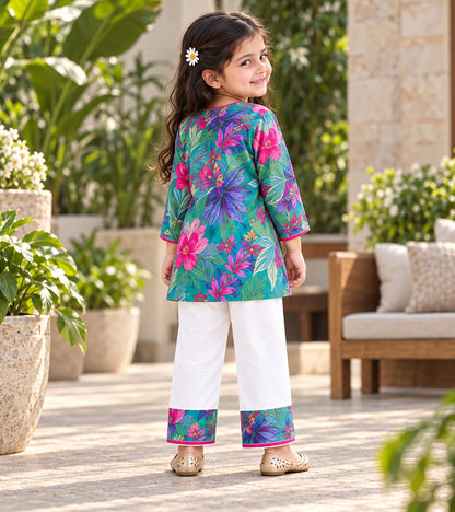 Botanical Jewel Girls Pyjama Kurta Set