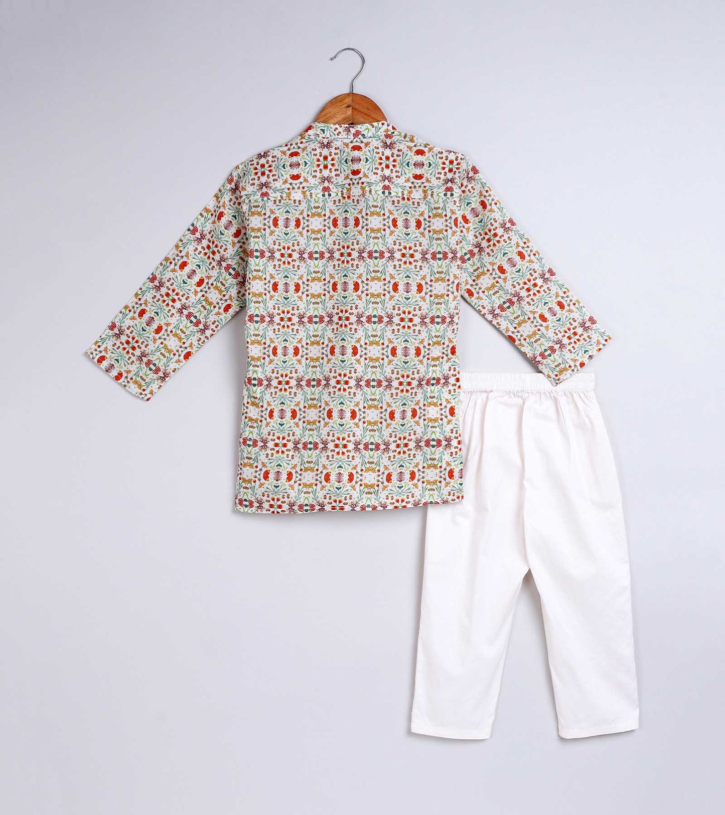 Boys Light Floral  Printed Kurta Set