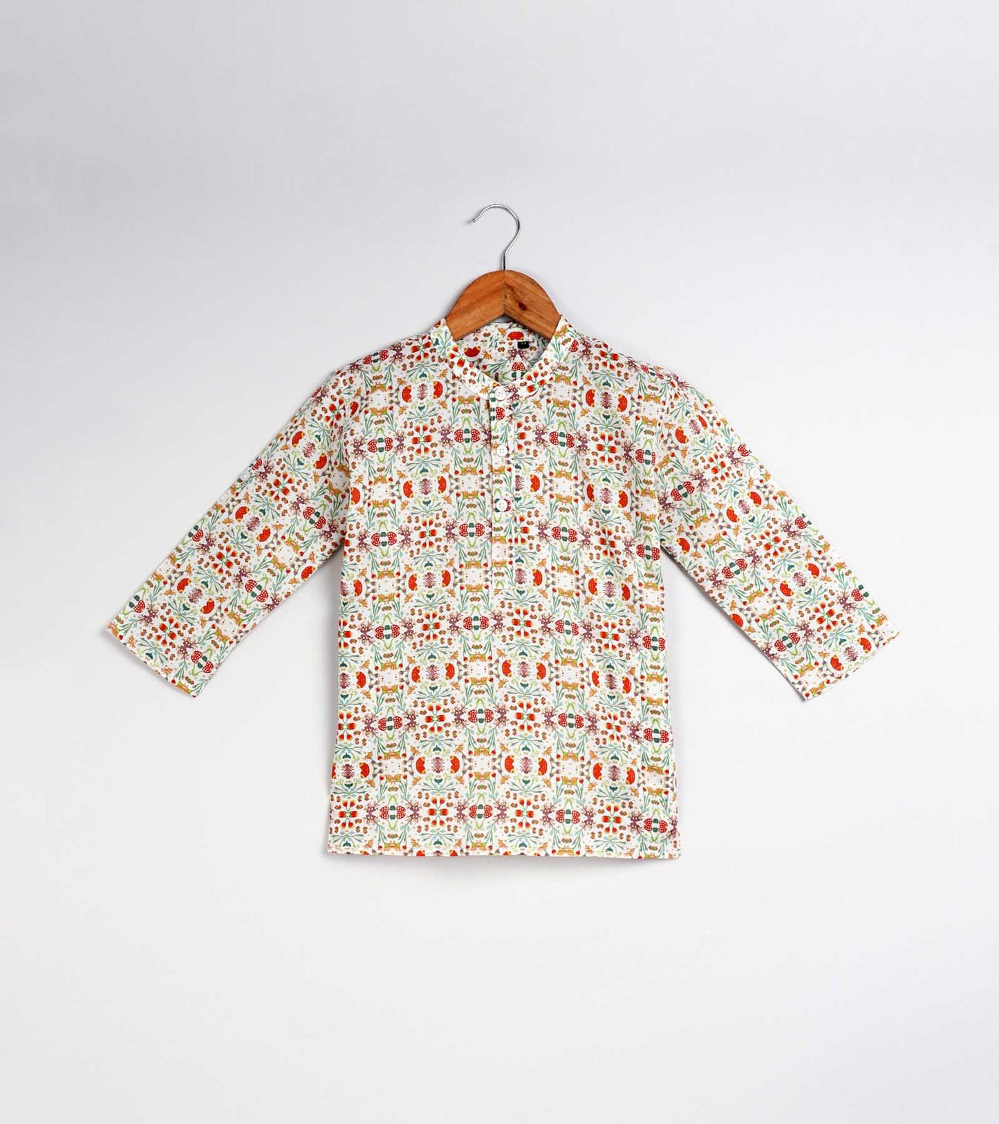 Boys Light Floral  Printed Kurta Set