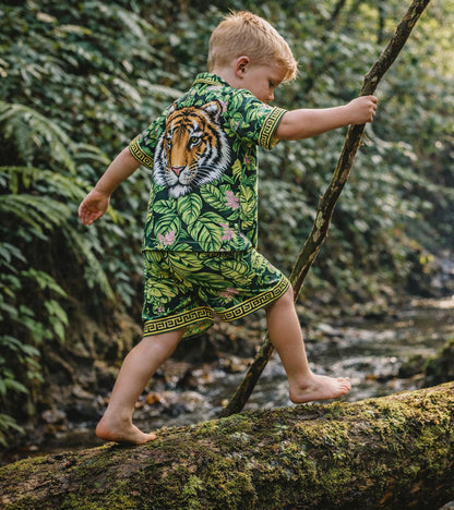 Boys Wild Leopard and Tiger Jungle Pure Cotton  Co-ord Set