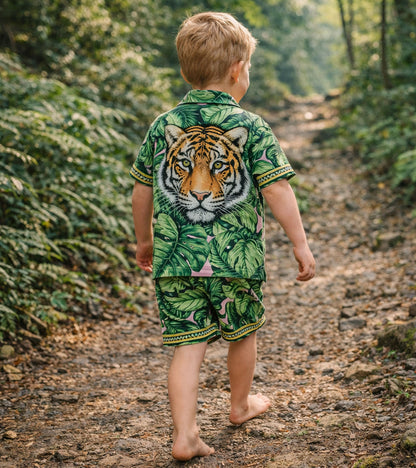 Boys Wild Leopard and Tiger Jungle Pure Cotton  Co-ord Set