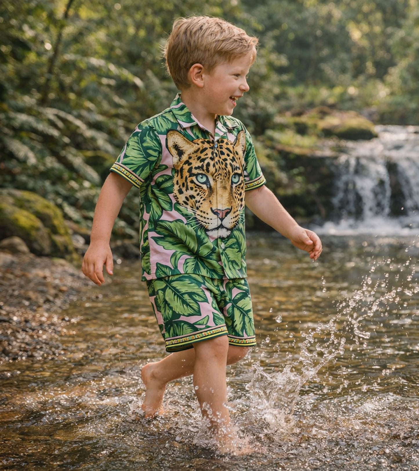 Boys Wild Leopard and Tiger Jungle Pure Cotton  Co-ord Set
