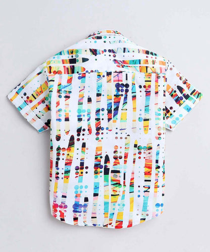 Bubbles Print Pure Cotton Half Sleeve Shirt For Boys