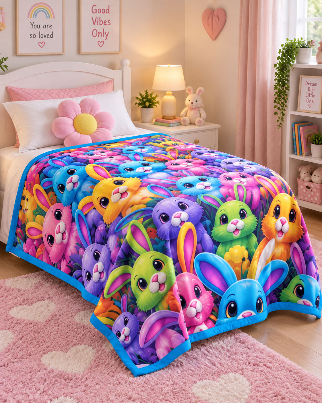 Bunny Bloom Pure Cotton Blanket