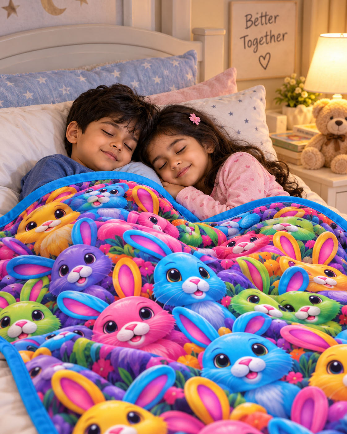 Bunny Bloom Pure Cotton Blanket