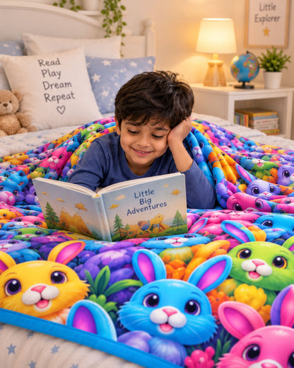 Bunny Bloom Pure Cotton Blanket