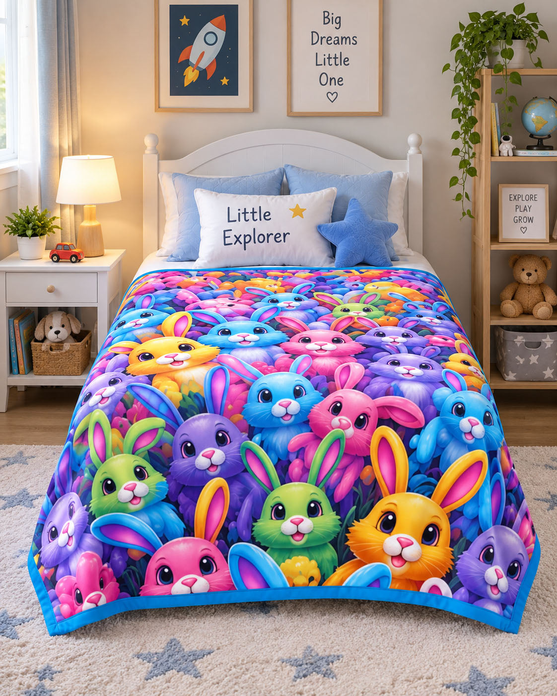 Bunny Bloom Pure Cotton Blanket