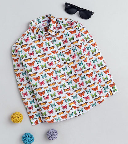 Butterfly Printed Boys Full Sleeve Shirt