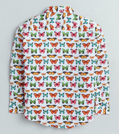 Butterfly Printed Boys Full Sleeve Shirt