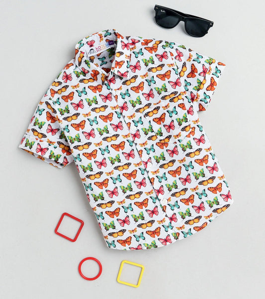 Butterfly Printed Boys Half Shirt