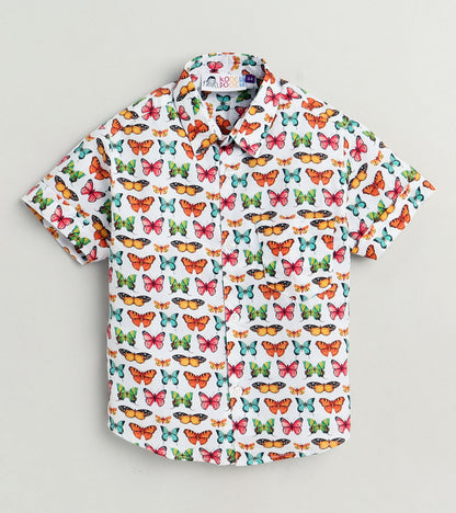 Butterfly Printed Boys Half Shirt