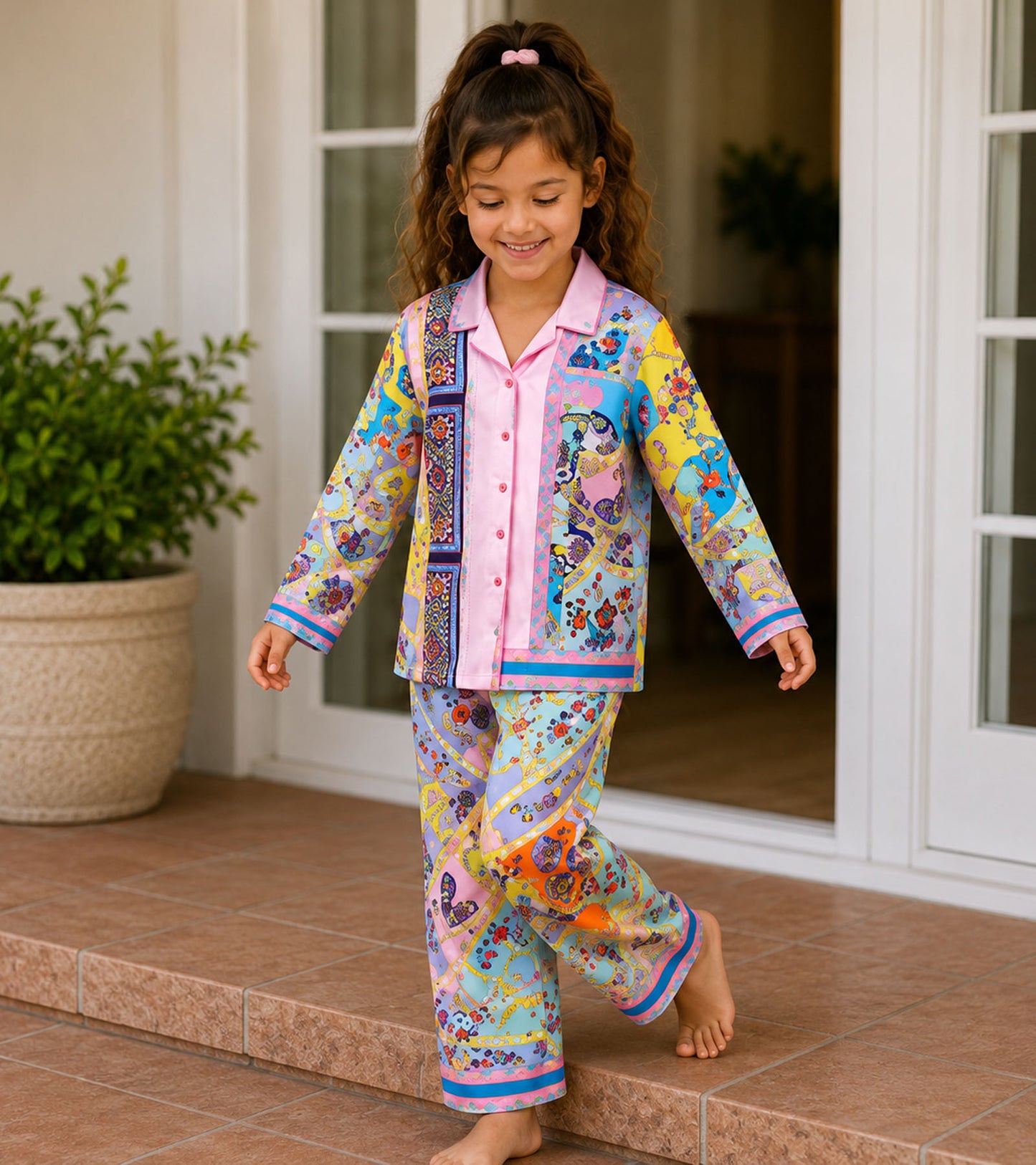 Candy Melody Printed Girls Pure Cotton Nightsuit Set