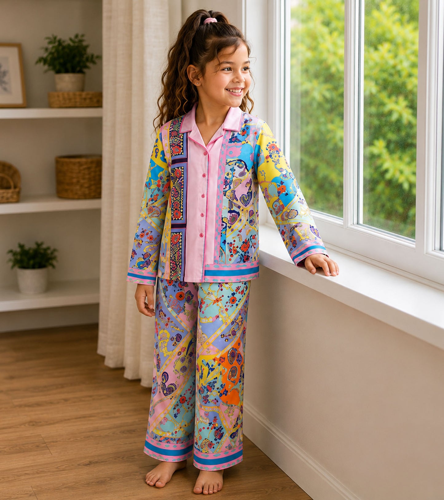 Candy Melody Printed Girls Pure Cotton Nightsuit Set