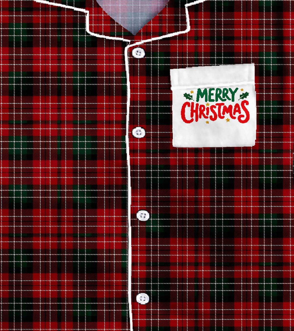 Checks  Pure Cotton Christmas Printed Nightsuit Set